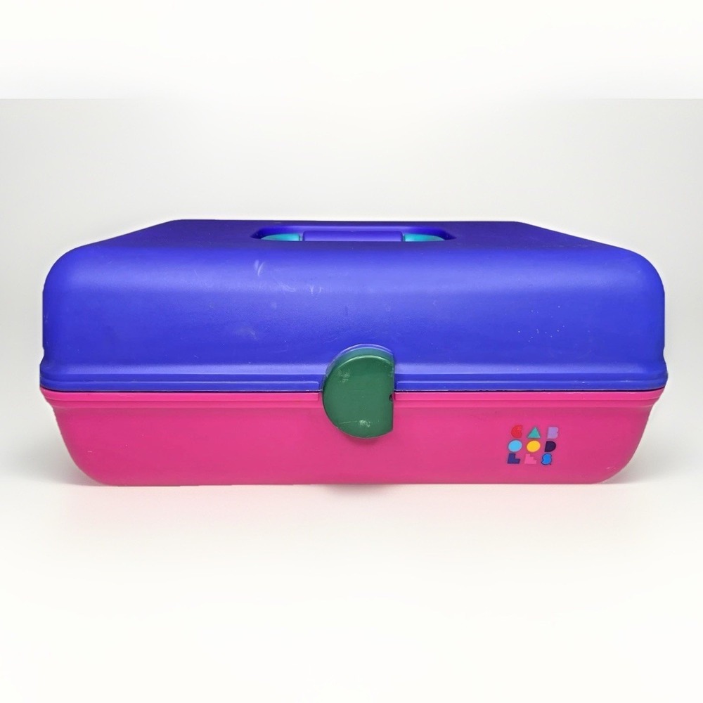 Caboodles Pink Purple w/ Mirror Plastic Model 2602 Plano Made in USA VTG 80s 90s